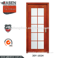 Hot sale lattice wood glass door design kitchen swinging door for interior used